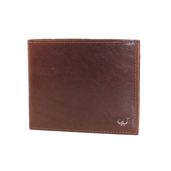 Colorado RFID Scheintasche 10 x 6,5cm aus Vollrindleder – Braun - leder-accessoires.com