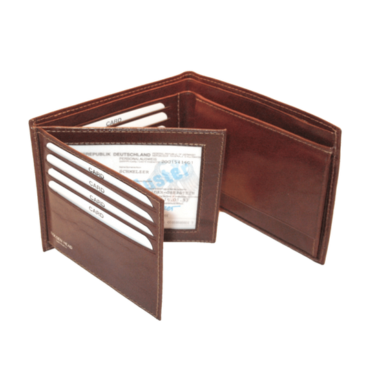Colorado RFID Scheintasche 10 x 6,5cm aus Vollrindleder – Braun - leder-accessoires.com