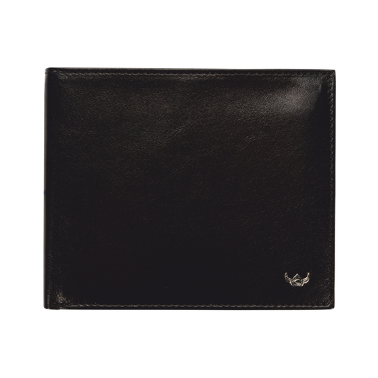 Lederbörse Querformat 10x6,5cm in Schwarz - leder-accessoires.com