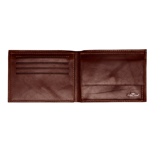 Lederbörse Querformat 12,5x9,5cm in Braun - leder-accessoires.com
