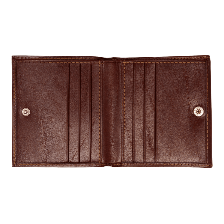 Geldbörse|Wiener Schachtel Golden Head 10x9cm in Braun aus Leder - leder-accessoires.com