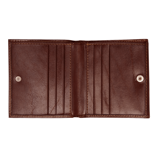 Geldbörse|Wiener Schachtel Golden Head 10x9cm in Braun aus Leder - leder-accessoires.com