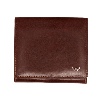 Geldbörse|Wiener Schachtel Golden Head 10x9cm in Braun aus Leder - leder-accessoires.com