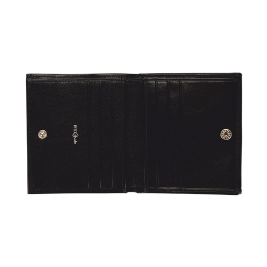 Geldbörse|Wiener Schachtel Golden Head 10x9cm in Schwarz aus Leder - leder-accessoires.com
