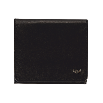 Geldbörse|Wiener Schachtel Golden Head 10x9cm in Schwarz aus Leder - leder-accessoires.com