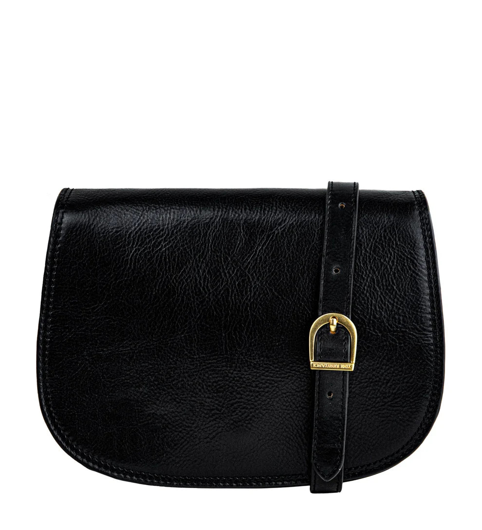 Satteltasche|Crossover 25 x 18cm in Schwarz aus Leder - leder-accessoires.com