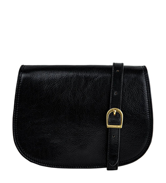 Satteltasche|Crossover 25 x 18cm in Schwarz aus Leder - leder-accessoires.com
