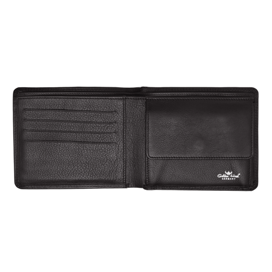 Lederbörse Querformat 12x9,5cm in Schwarz - leder-accessoires.com