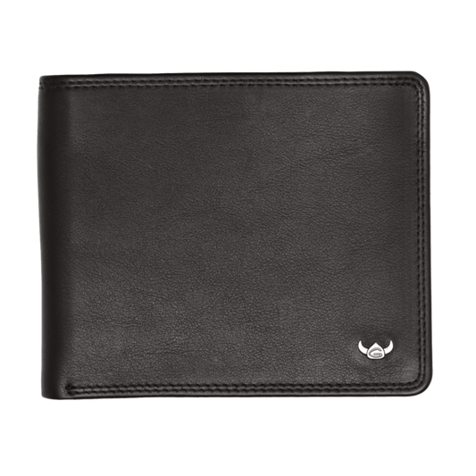Lederbörse Querformat 12x9,5cm in Schwarz - leder-accessoires.com