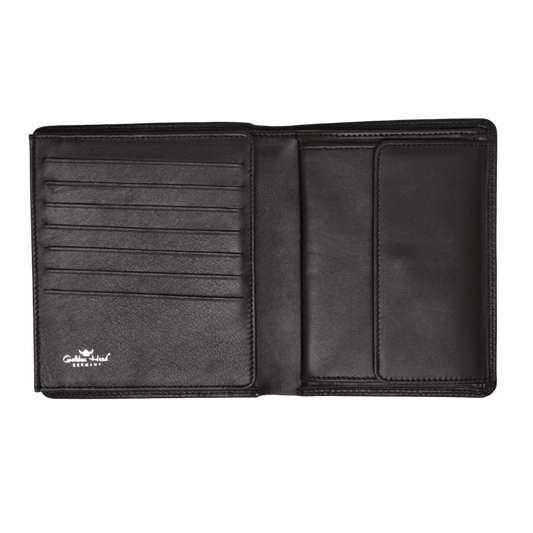 Kombischeintasche 10,5x12x2,3cm in Schwarz aus feinem Nappaleder - leder-accessoires.com