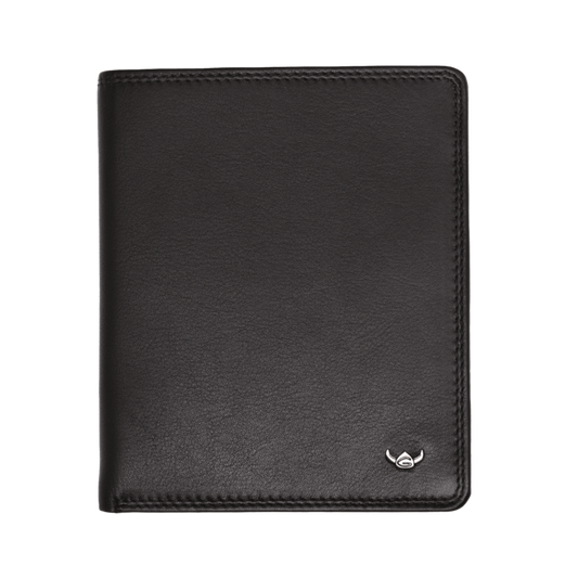 Kombischeintasche 10,5x12x2,3cm in Schwarz aus feinem Nappaleder - leder-accessoires.com