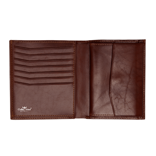 Kombischeintasche 10,5x12x2,3cm in Braun aus Vollrindleder - leder-accessoires.com