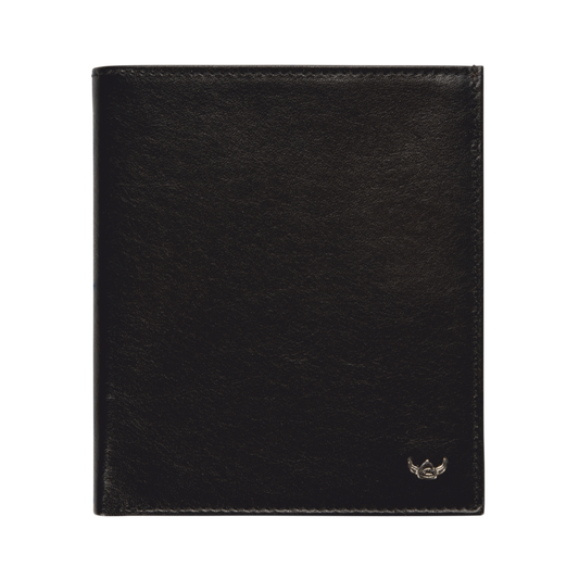 Kombischeintasche 10,5x12x2,3cm in Schwarz aus Vollrindleder - leder-accessoires.com