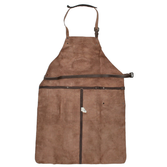 Lederschürze in Braun mit Vortasche zum Verstellen - leder-accessoires.com