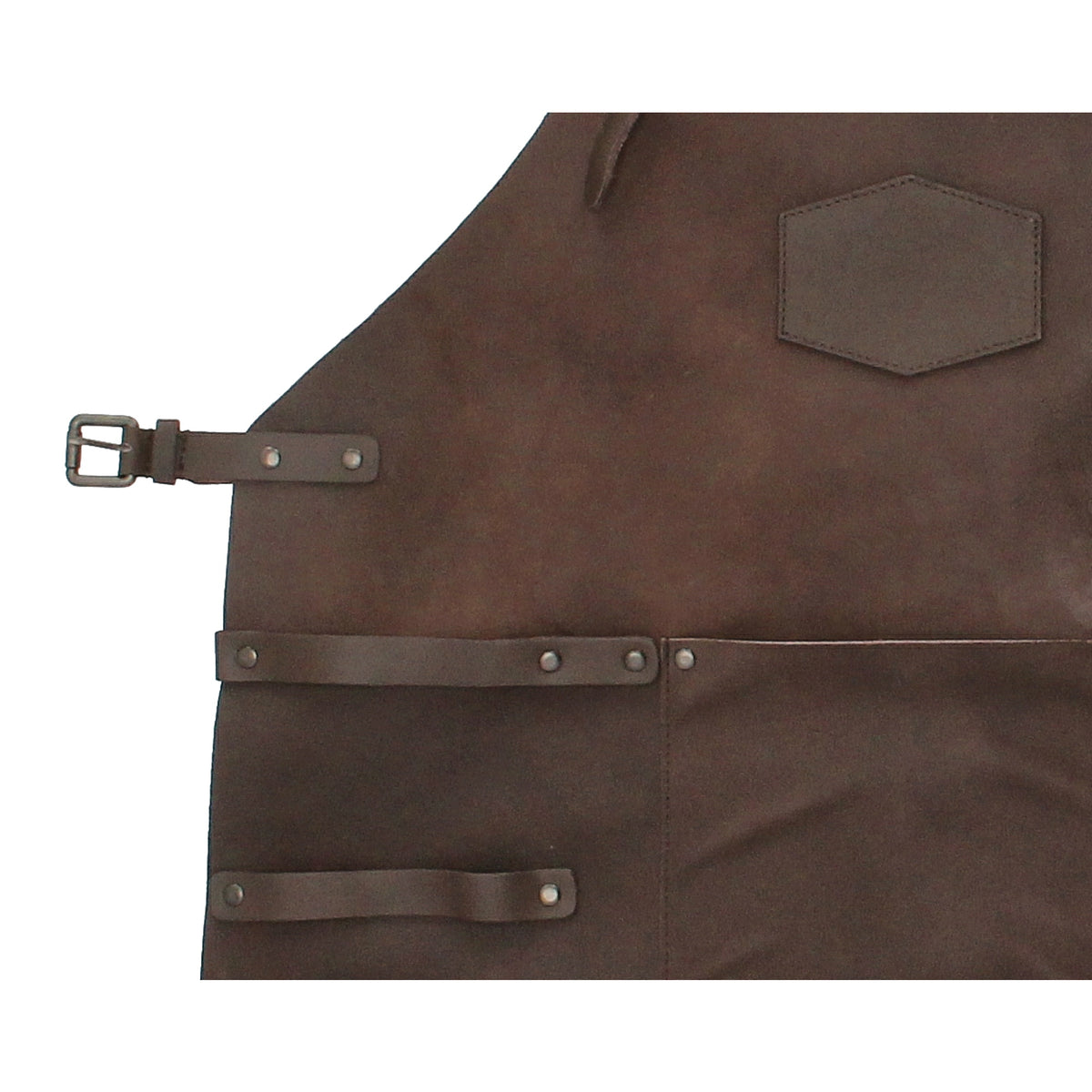 Lederschürze in Braun mit Vortasche zum Verstellen - leder-accessoires.com