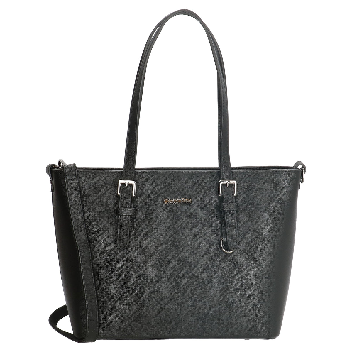 Shopper 33x23cm in Schwarz mit Reißverschluss - leder-accessoires.com