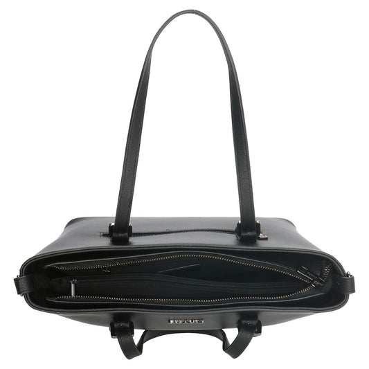 Shopper 33x23cm in Schwarz mit Reißverschluss - leder-accessoires.com
