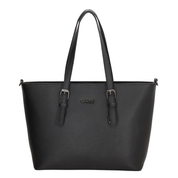 Shopper 41x27cm in Schwarz mit Reißverschluss - leder-accessoires.com