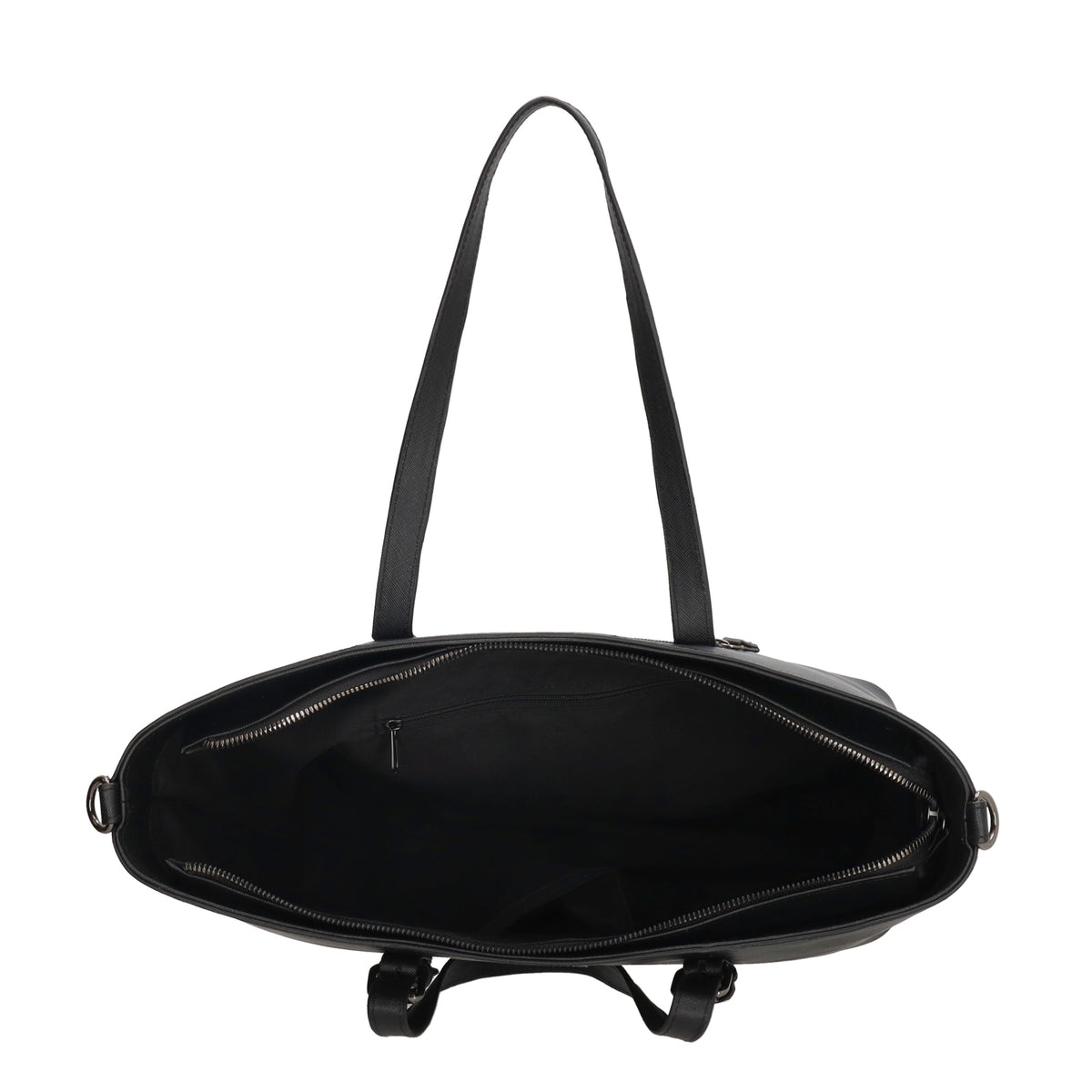 Shopper 41x27cm in Schwarz mit Reißverschluss - leder-accessoires.com
