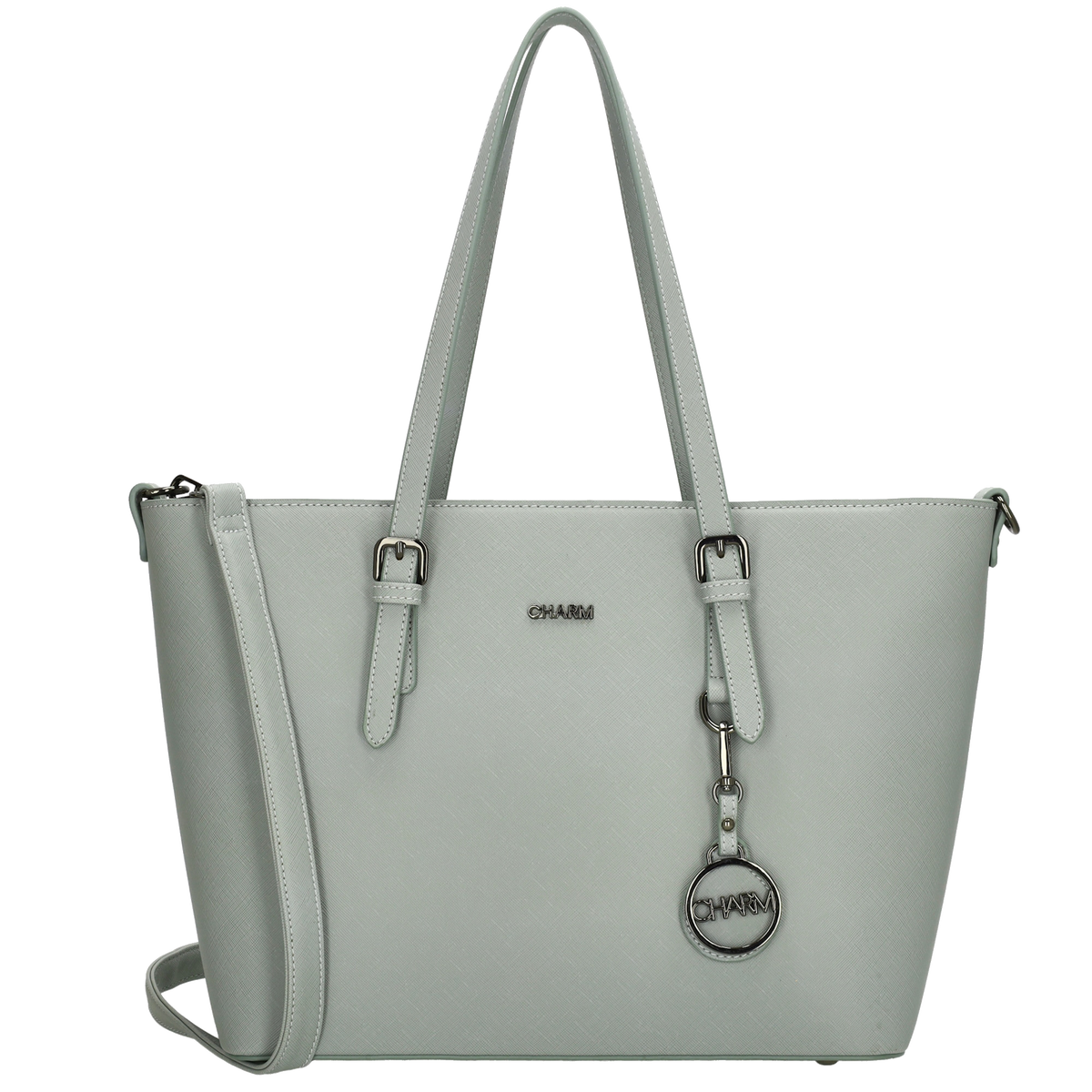 Shopper 41x27cm in Mint mit Reißverschluss - leder-accessoires.com