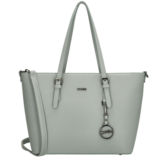 Shopper 41x27cm in Mint mit Reißverschluss - leder-accessoires.com