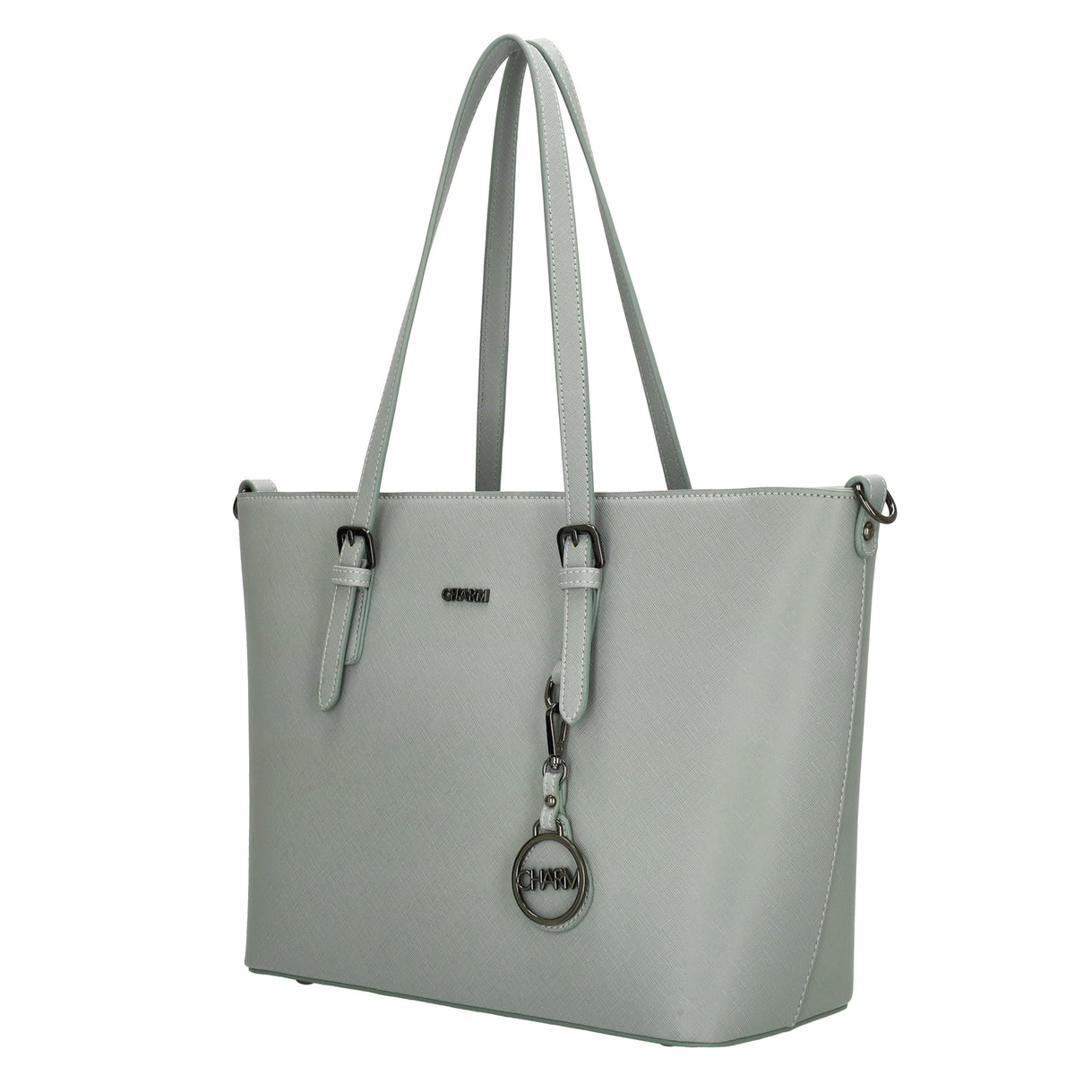 Shopper 41x27cm in Mint mit Reißverschluss - leder-accessoires.com