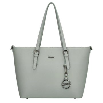 Shopper 41x27cm in Mint mit Reißverschluss - leder-accessoires.com