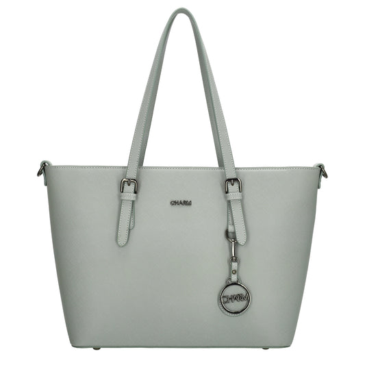 Shopper 41x27cm in Mint mit Reißverschluss - leder-accessoires.com
