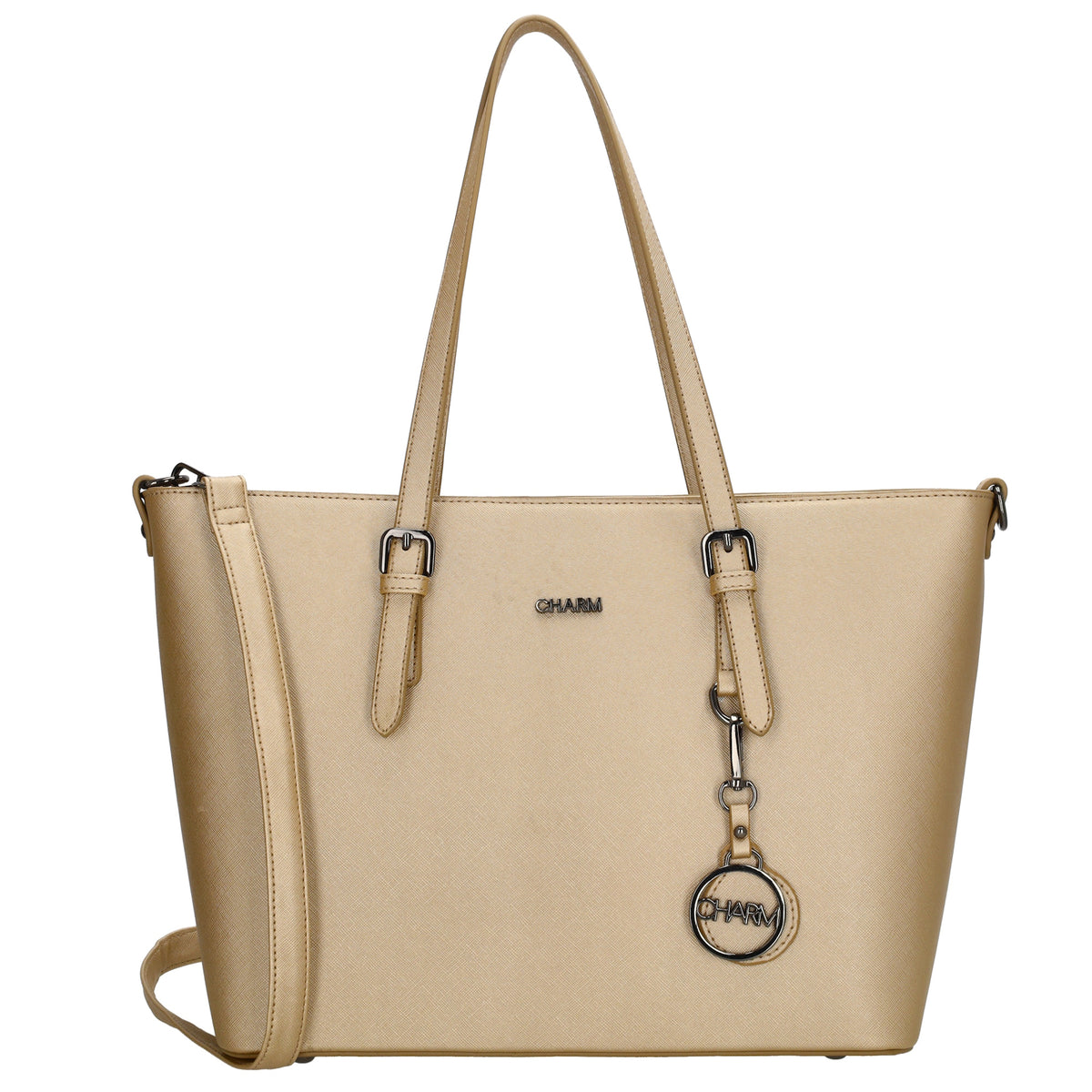 Shopper 41x27cm in Light-Gold mit Reißverschluss - leder-accessoires.com