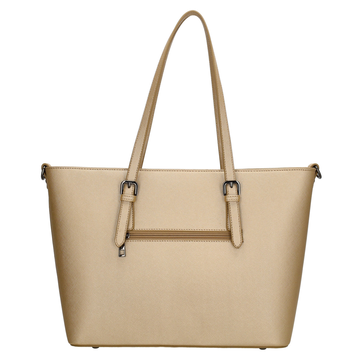 Shopper 41x27cm in Light-Gold mit Reißverschluss - leder-accessoires.com