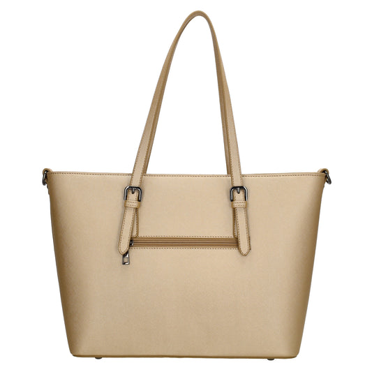 Shopper 41x27cm in Light-Gold mit Reißverschluss - leder-accessoires.com