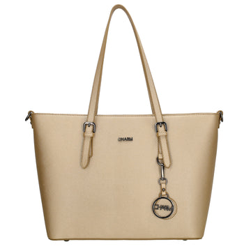 Shopper 41x27cm in Light-Gold mit Reißverschluss - leder-accessoires.com