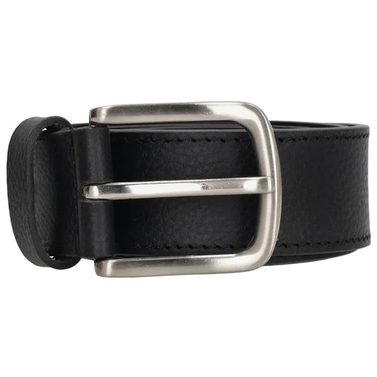 Vollrindleder Jeansgürtel 4cm abgenäht in Schwarz - leder-accessoires.com