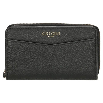 Lederbörse 16x10,5cm in Schwarz mit Reißverschluss- und Druckknopffach - leder-accessoires.com