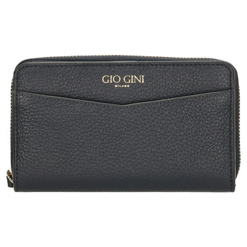 Lederbörse 16x10,5cm in Blau mit Reißverschluss- und Druckknopffach - leder-accessoires.com