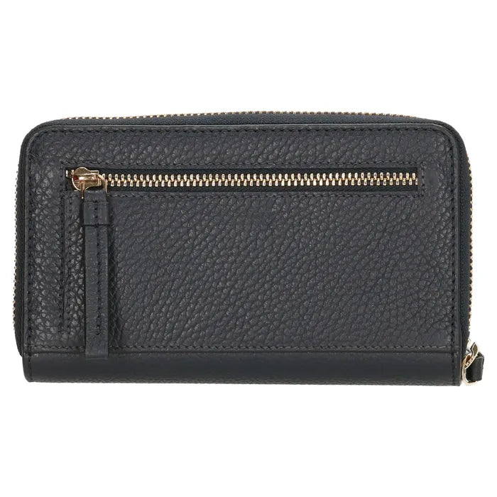 Lederbörse 16x10,5cm in Blau mit Reißverschluss- und Druckknopffach - leder-accessoires.com