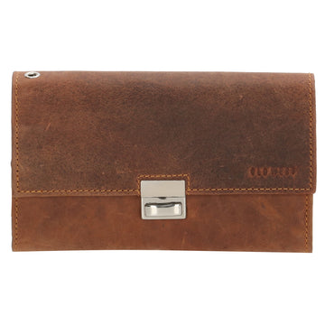 Kellnerbörse 24 x 12,5cm in Cognac aus Leder - leder-accessoires.com
