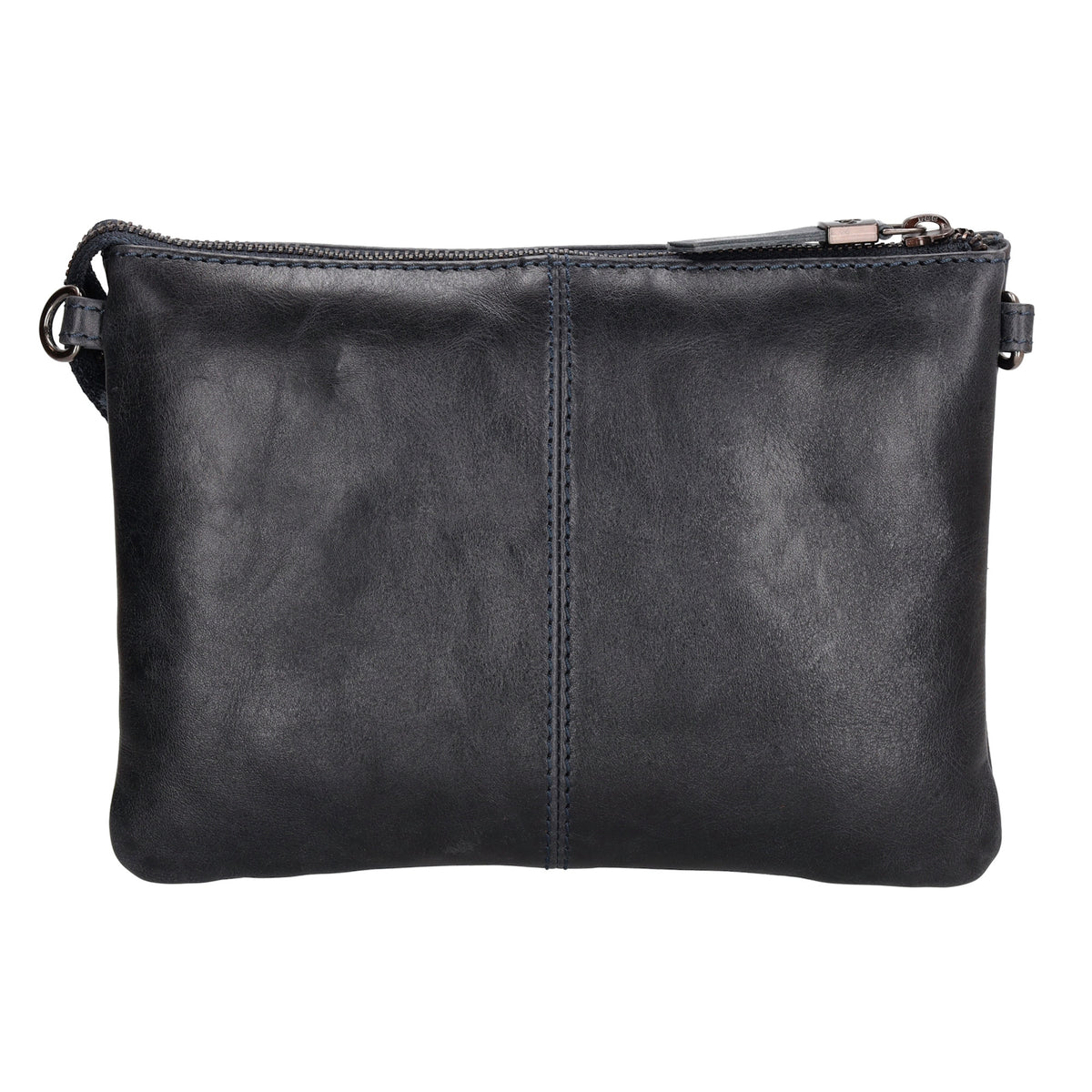 Schultertasche 23 x 16cm in Schwarz aus Leder - leder-accessoires.com