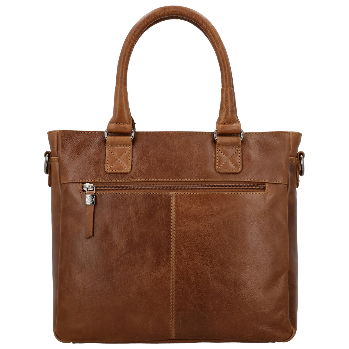 Braune Ledertasche 33,5x28cm mit Kurzgriff & Umhängeriemen aus Echtleder - leder-accessoires.com