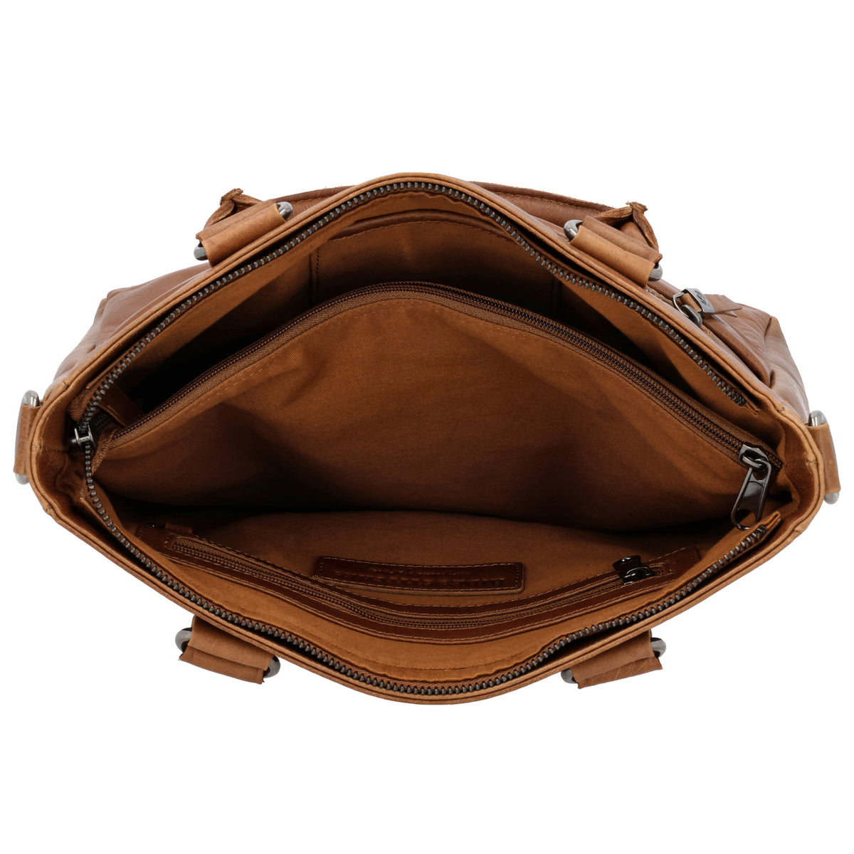 Braune Ledertasche 33,5x28cm mit Kurzgriff & Umhängeriemen aus Echtleder - leder-accessoires.com