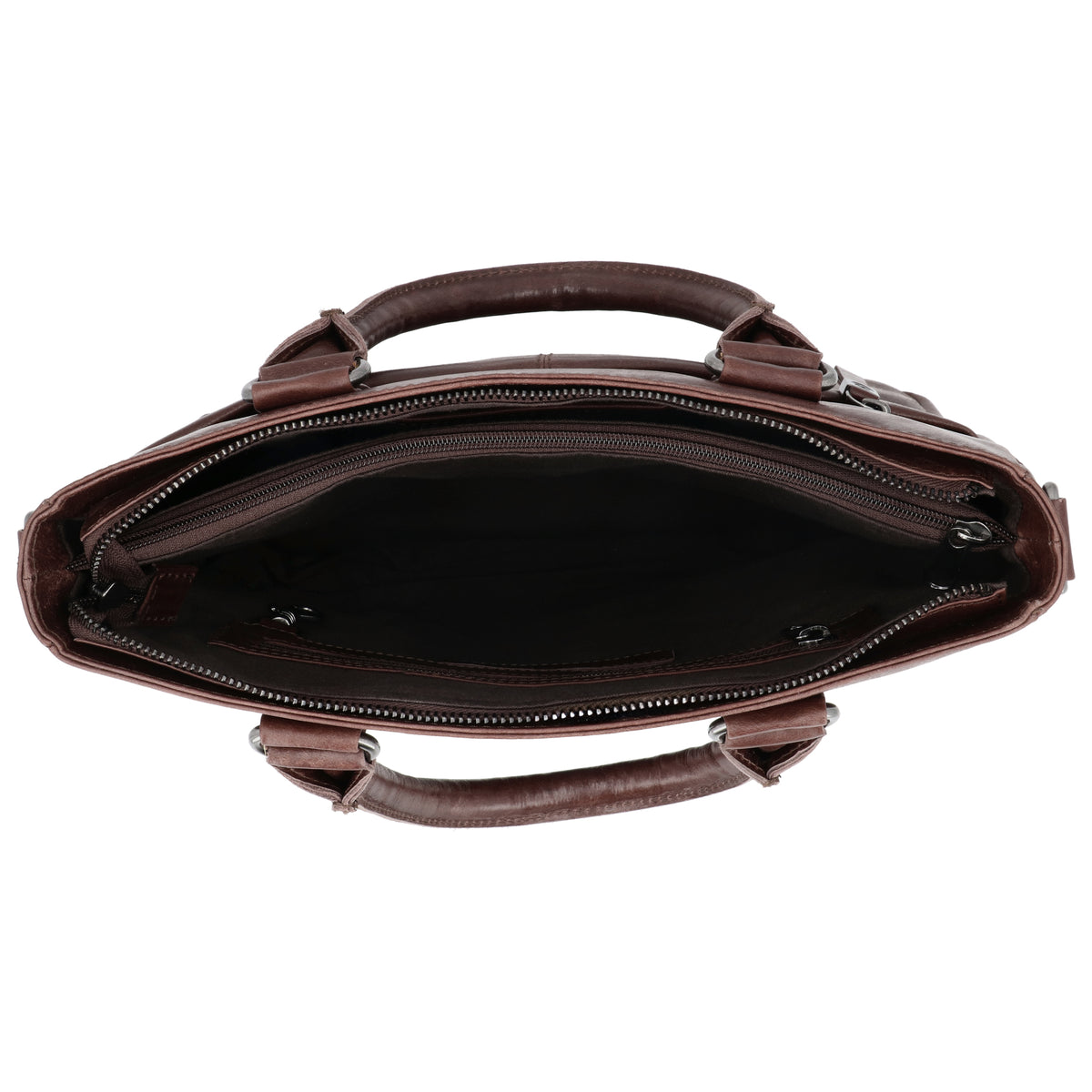 Dunkelbraune Business Ledertasche 33,5x28cm mit Schulterriemen - leder-accessoires.com