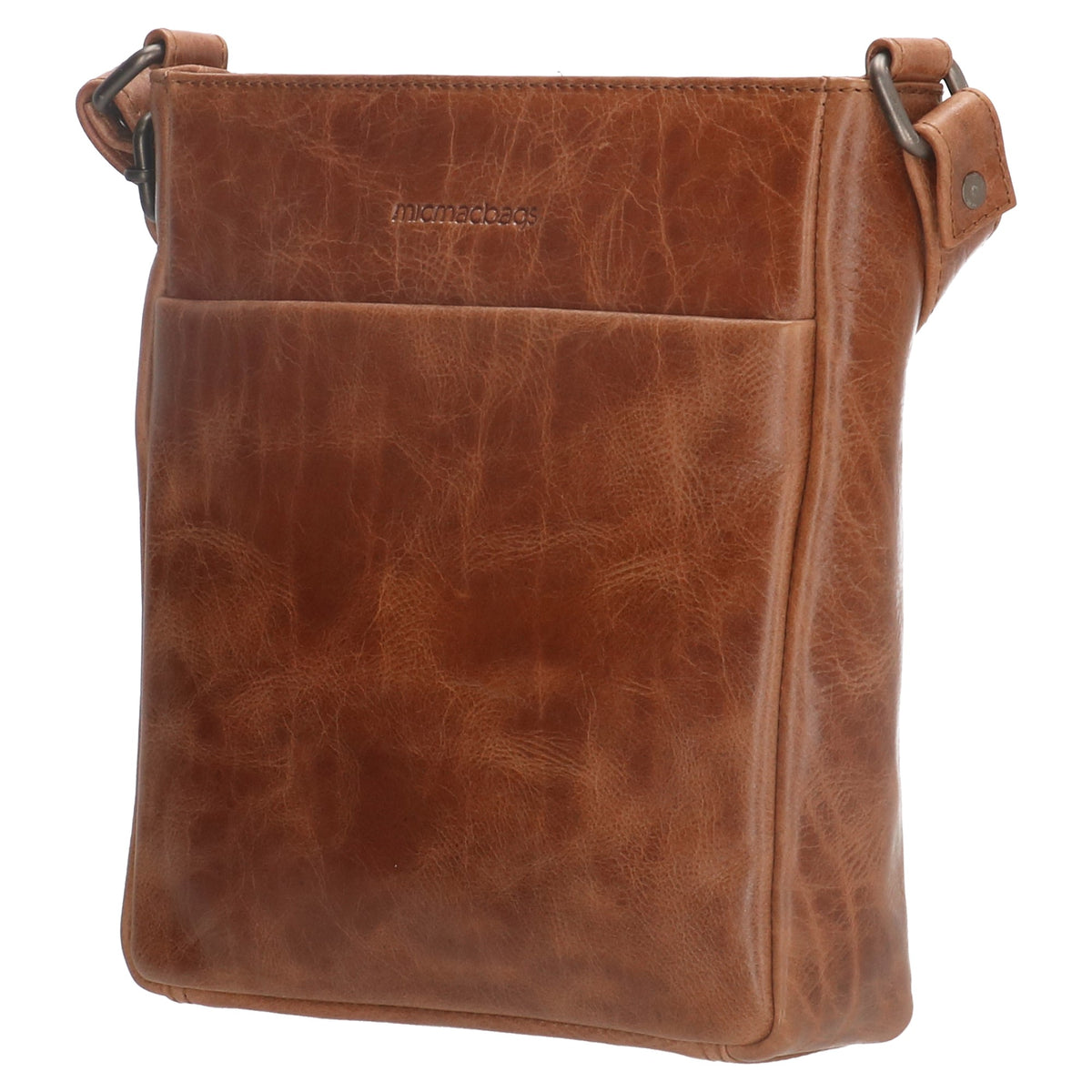 Schultertasche 23 x 24cm in Braun aus Leder mit Reißverschluss - leder-accessoires.com