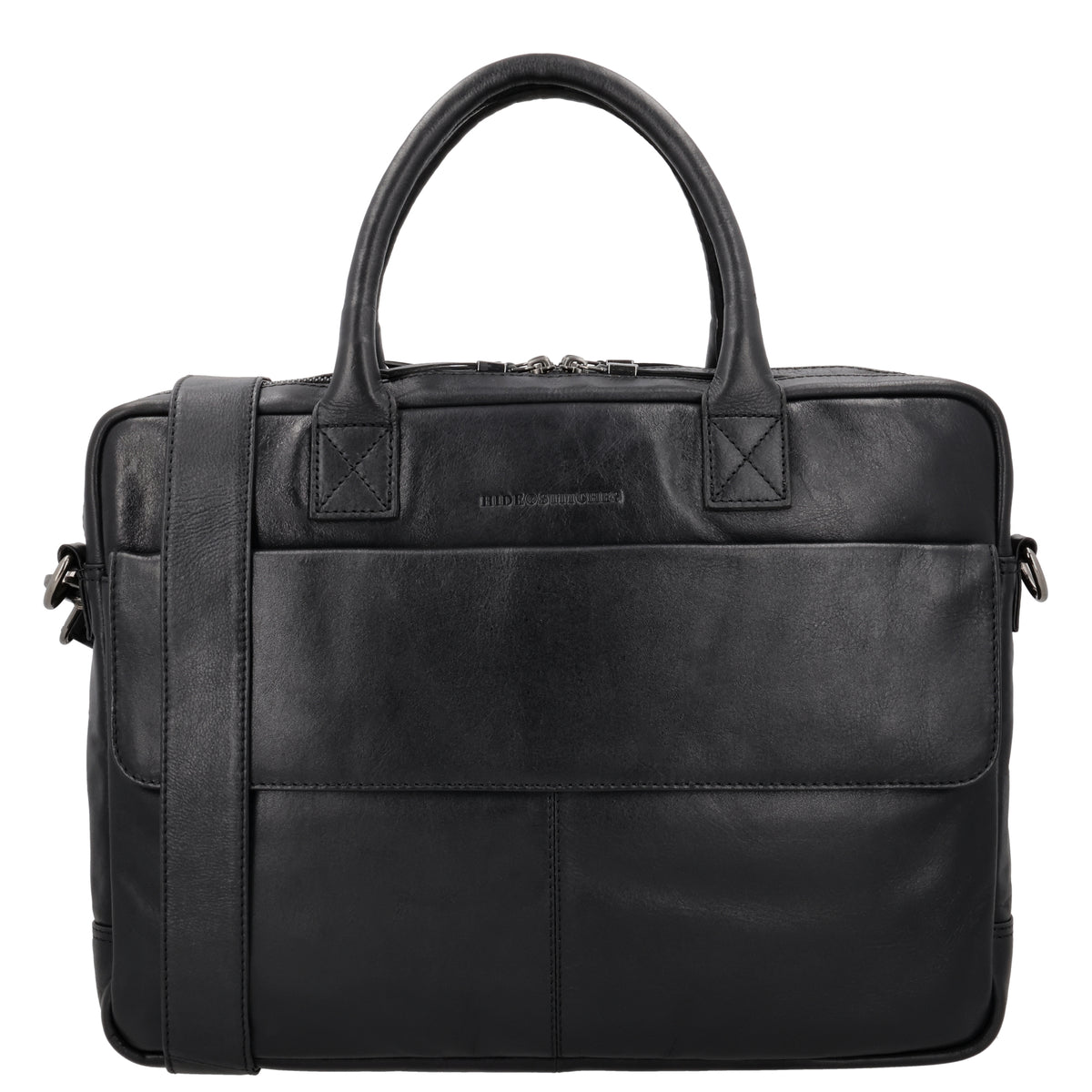 Business-| Laptoptasche 41x31x11cm in Schwarz mit Reißverschluss - leder-accessoires.com