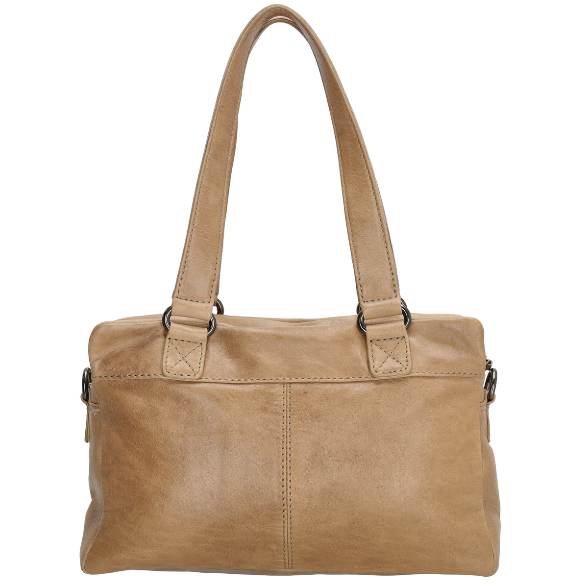 Shopper klein 28 x 19,5cm in Taupe aus Leder mit Reißverschlus - leder-accessoires.com
