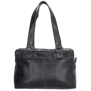 Shopper klein 28 x 19,5cm in Blau|Marine aus Leder mit Reißverschluss - leder-accessoires.com