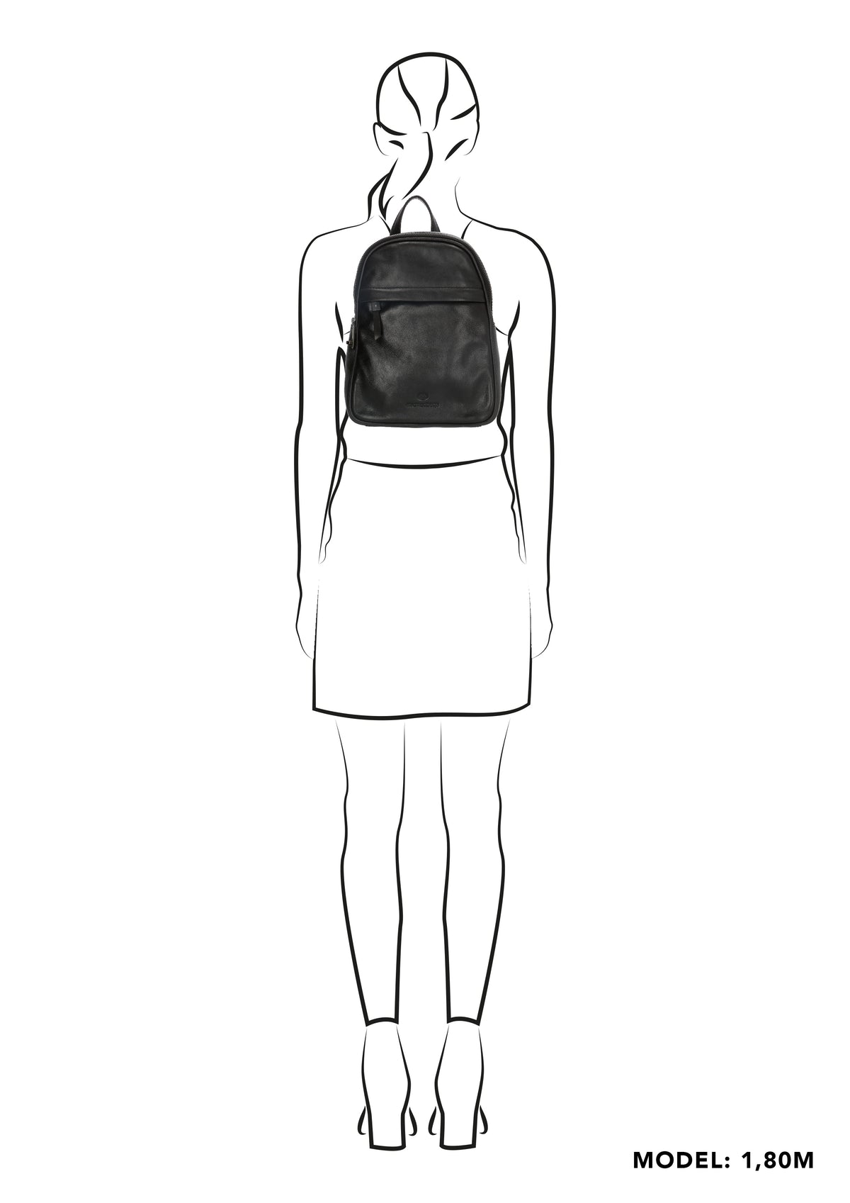 Rucksack 20x 27cm in Schwarz aus Leder - leder-accessoires.com