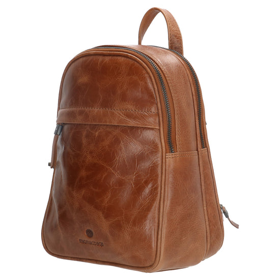 Rucksack 20x 27cm in Cognac aus Leder - leder-accessoires.com