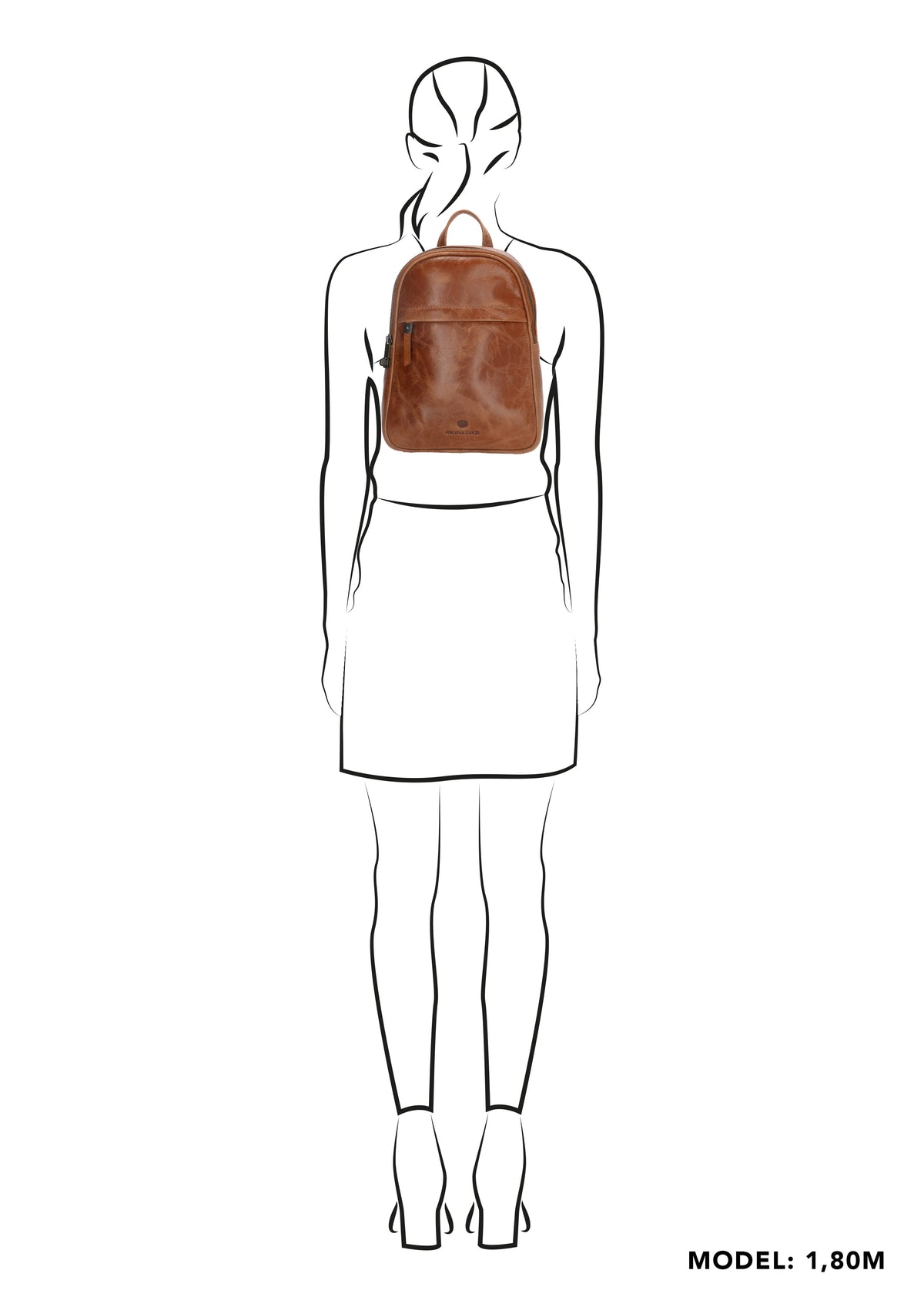 Rucksack 20x 27cm in Cognac aus Leder - leder-accessoires.com