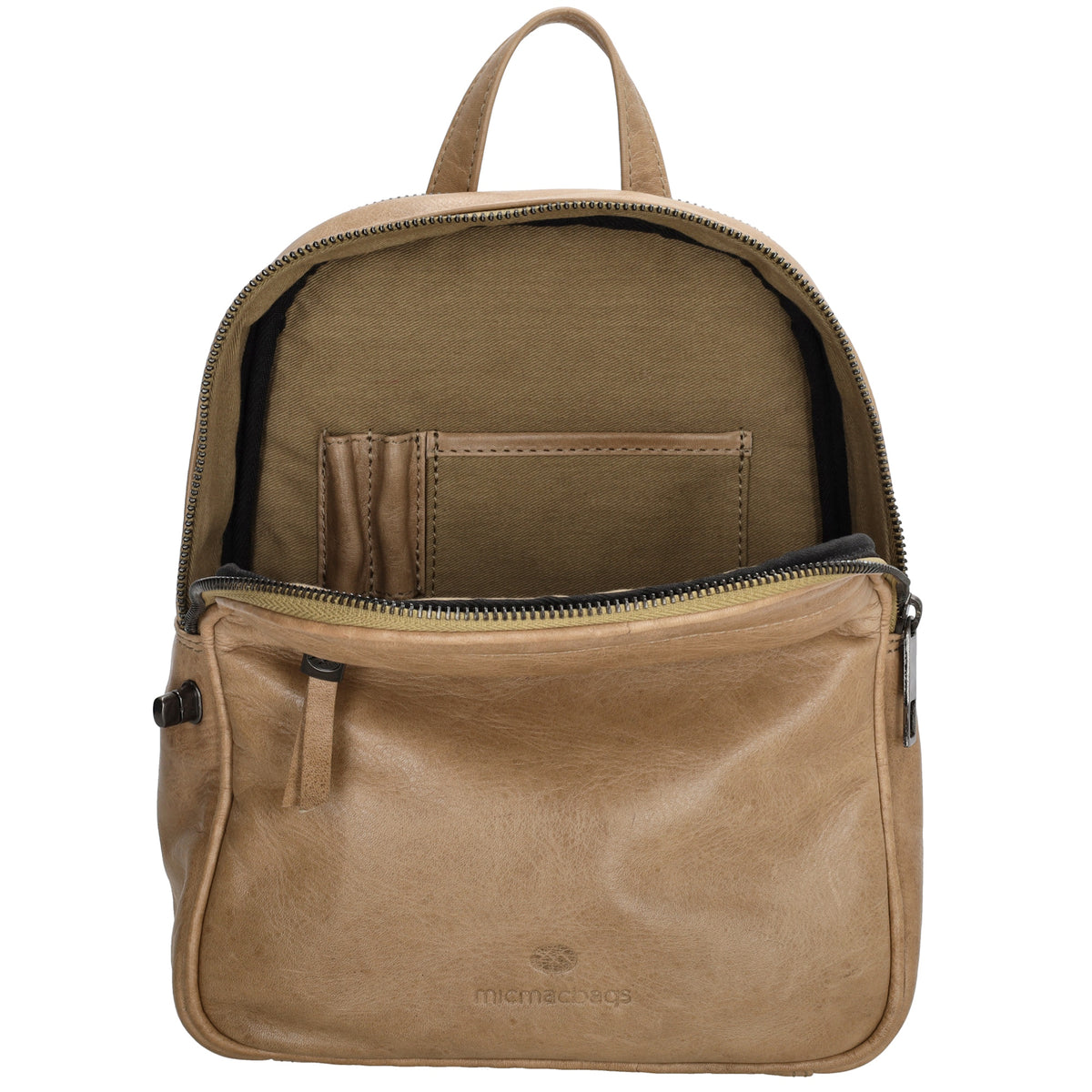 Rucksack 20x 27cm in Beige|Sand aus Leder - leder-accessoires.com