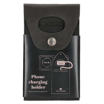 Handyhalter als Ladestation 10,5x16cm aus Leder in Schwarz - leder-accessoires.com